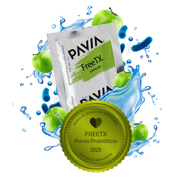 FreeTX | Probióticos vivos con fibra para una mejor digestión | 30 sobres | Sabor manzana
