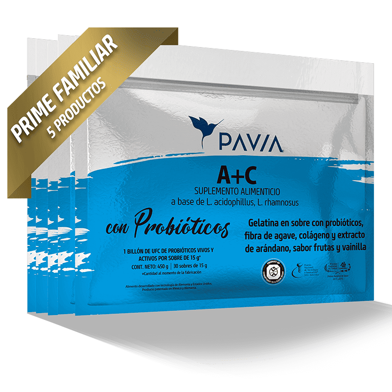 probiotico a+c con colageno ideal para gastritis, con prime ahorra comprando mensualmente para toda la familia